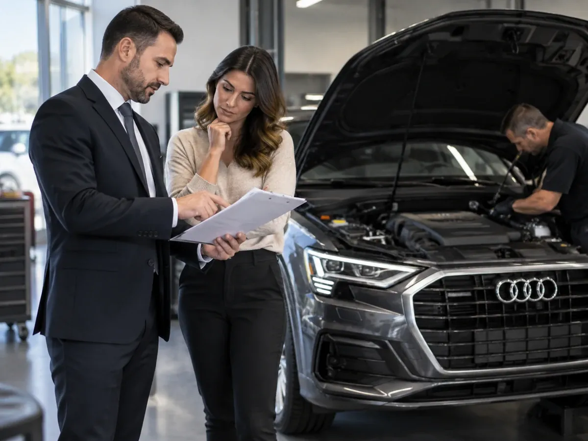 Audi repair order and service paperwork
