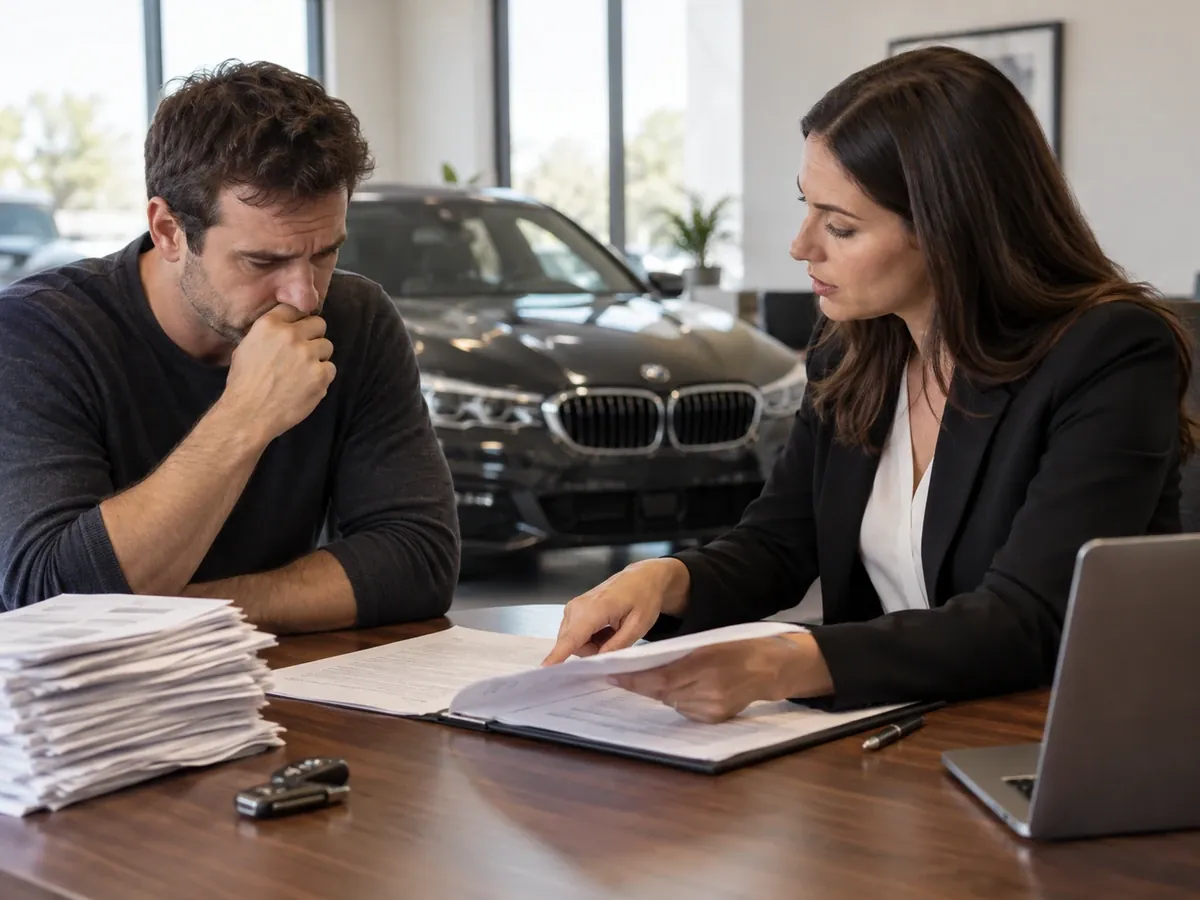 BMW repair order and service paperwork