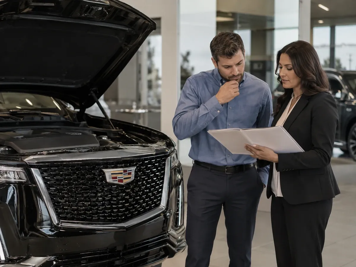 Cadillac repair order and service paperwork