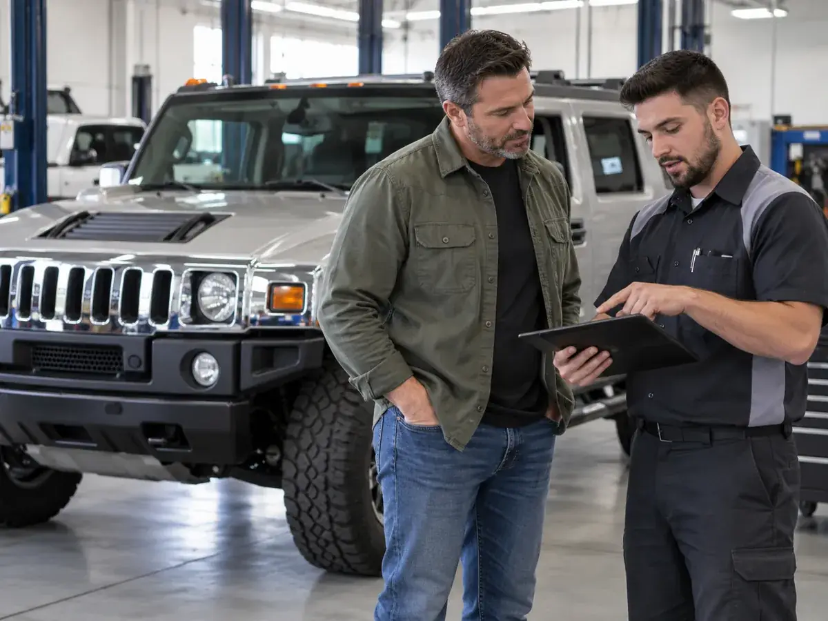 Hummer EV repair order and service paperwork