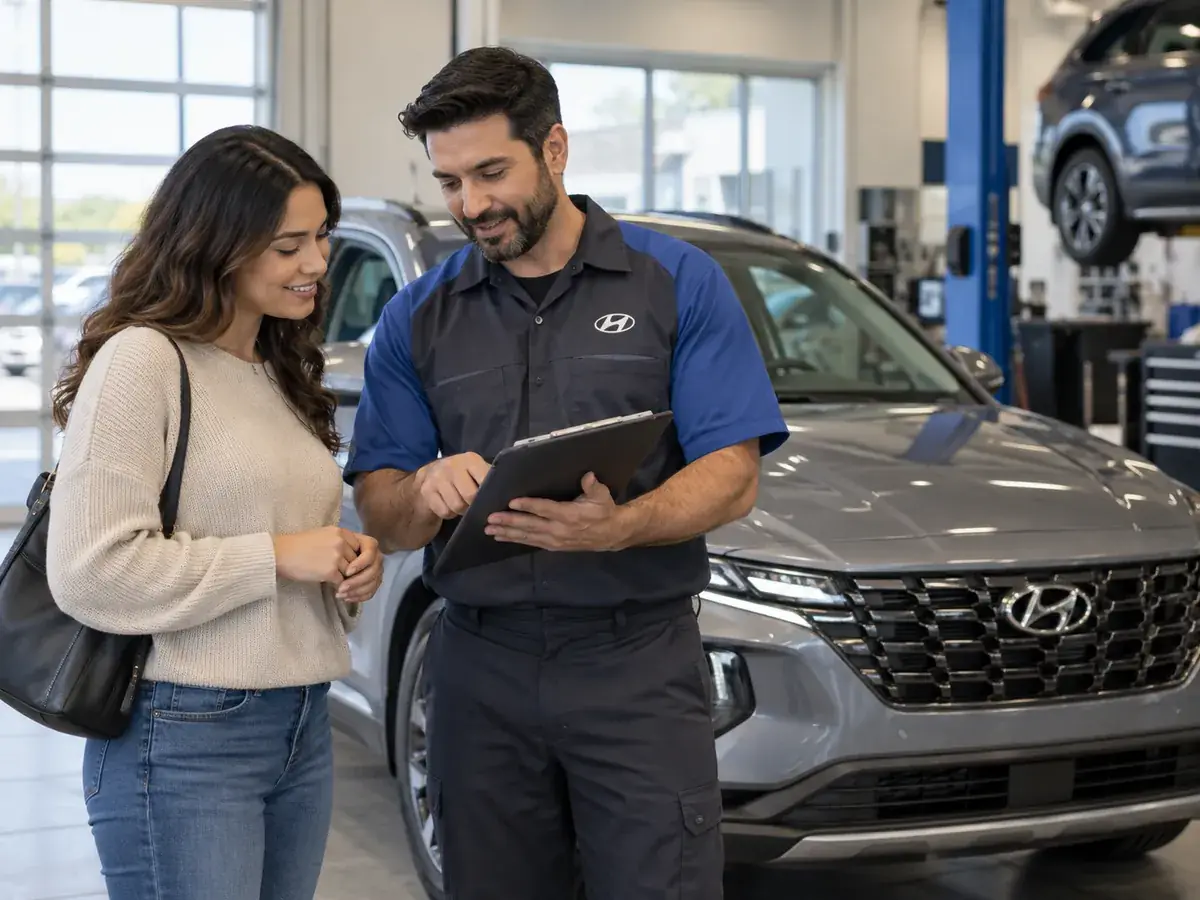 Hyundai repair order and service paperwork
