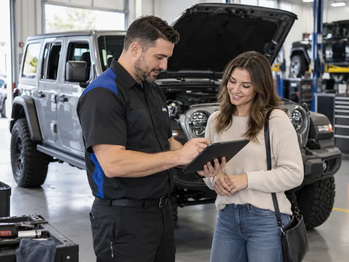 Jeep repair order and service paperwork
