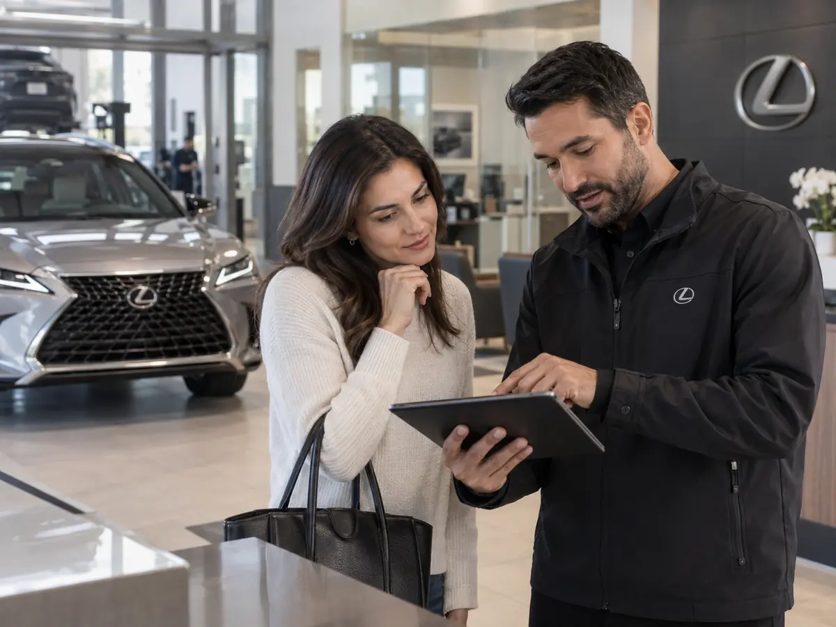 Lexus repair order and service paperwork