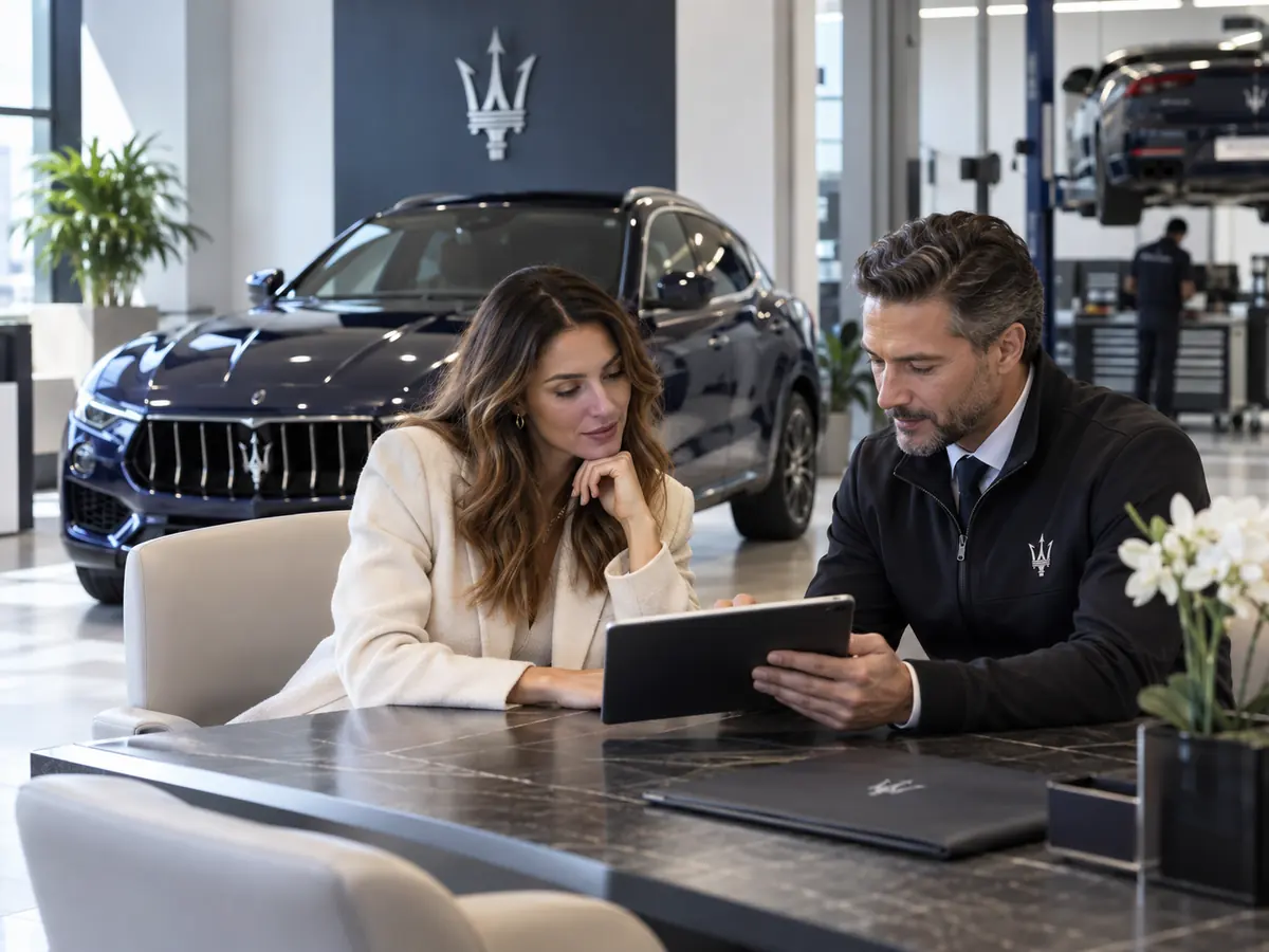 Maserati repair order and service paperwork