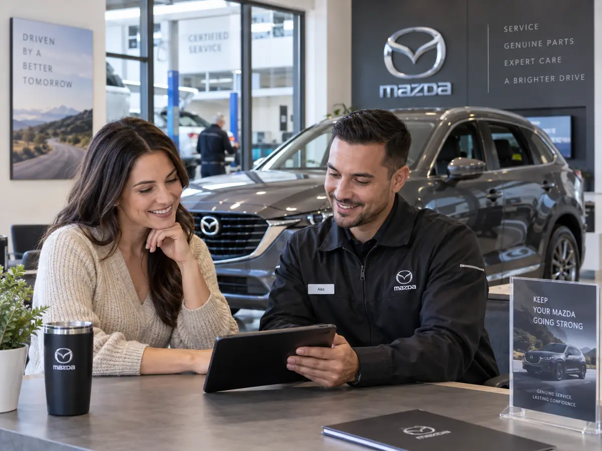 Mazda repair order and service paperwork
