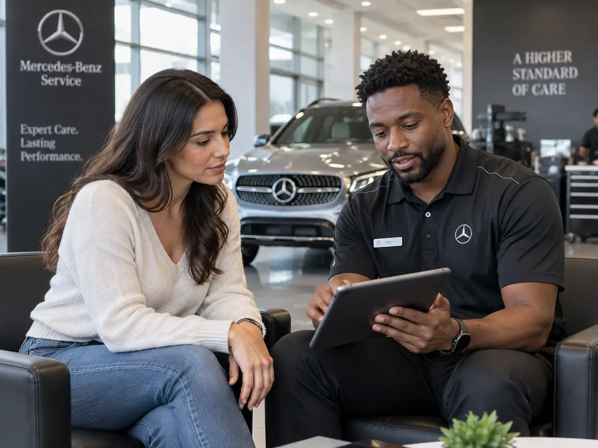 Mercedes-Benz repair order and service paperwork