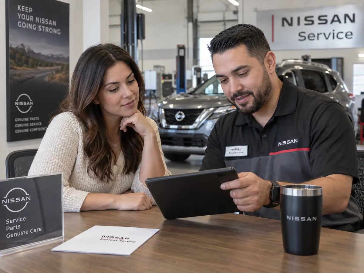 Nissan repair order and service paperwork
