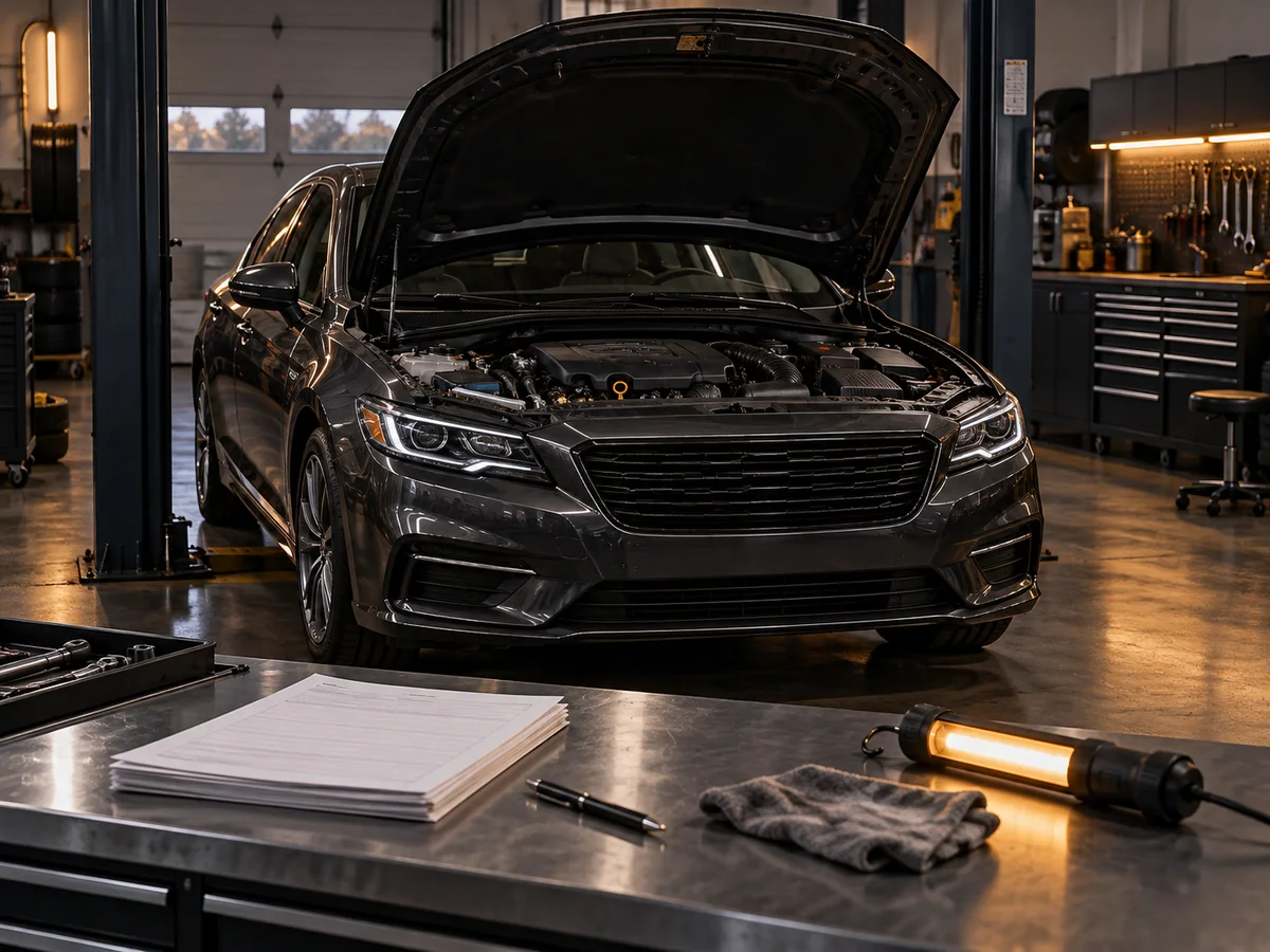 Service advisor writing up a repair order