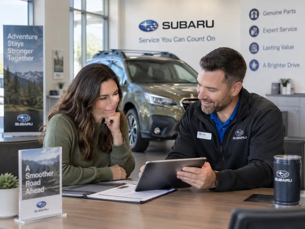 Subaru repair order and service paperwork