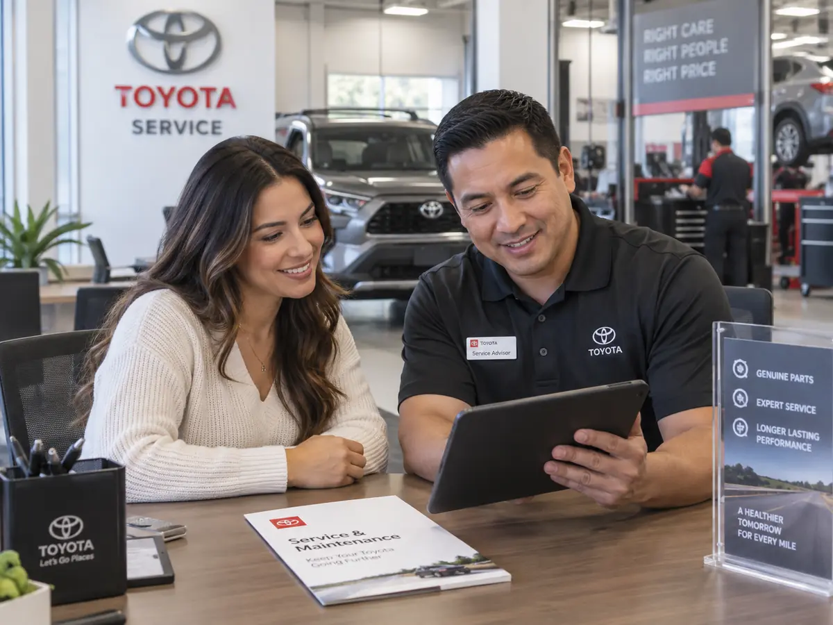 Toyota repair order and service paperwork