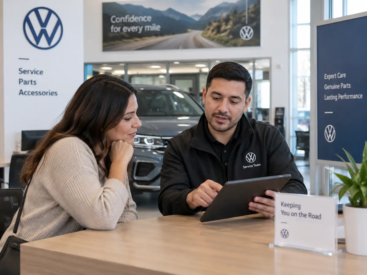 Volkswagen repair order and service paperwork